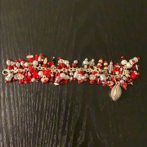 Scarlet and Gray Football Bracelet Ohio State OSU